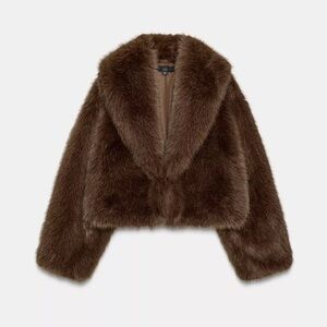 Zara SHORT FAUX FUR COAT
